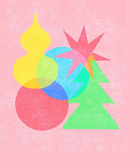 Vibrant Festive Shapes Art Print