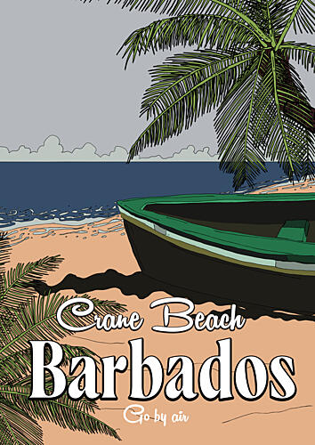 Caribbean Beach Boat Art Print