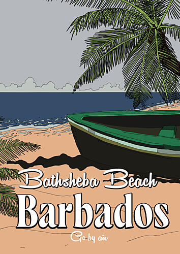 Barbados Beach Boat Art Print