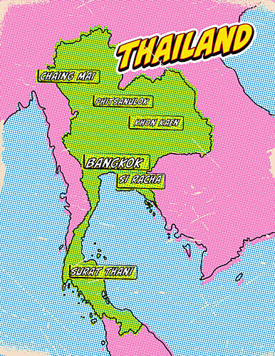 Thailand Pop Art Map Pop art reproduction
