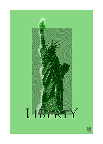 Libertys Green Glow Pop art reproduction