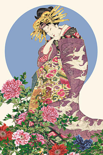 Elegant Japanese Geisha Art Print