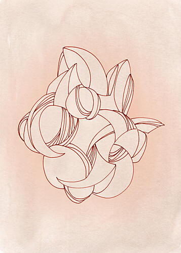 Flowing Organic Lines Art Print by Jenja Braun