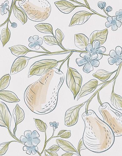 Orchard Pears and Flowers Art Print