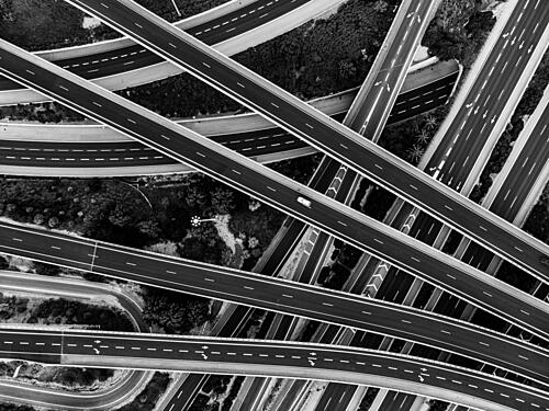 Aerial Highway Maze Art Print by Yoram Elazary