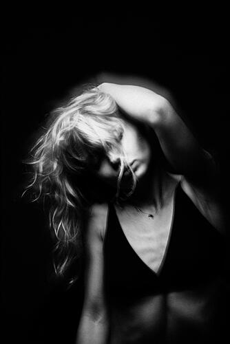 Pensive Woman Portrait Art Print