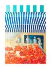 Red Fruit Market Art Print by Alex Awol Art