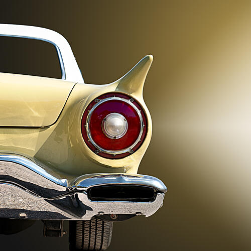 Classic Car Tailfin Art Print by Roland Weber
