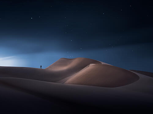 Desert Night Solitude Art Print