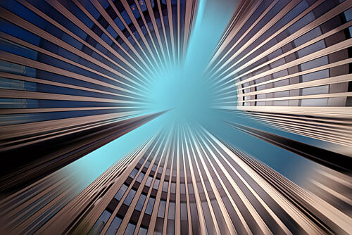Skyward Urban Architecture Art Print by Erhard Batzdorf