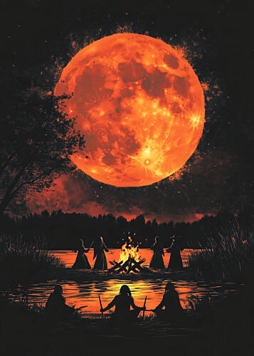 Blood Moon Ritual Art Print