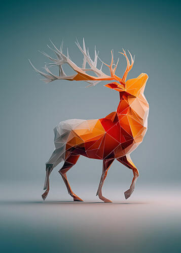 Modern Geometric Stag Art Print
