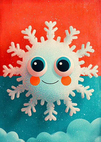 Cute Smiling Snowflake Art Print