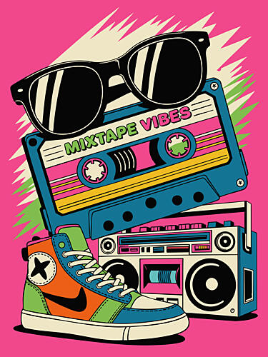 Retro Mixtape Vibes Pop art reproduction