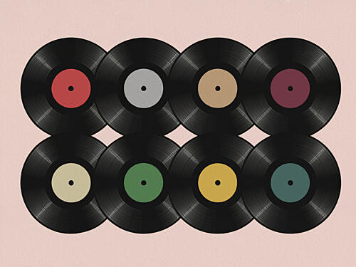 Colorful Vinyl Collection Art Print