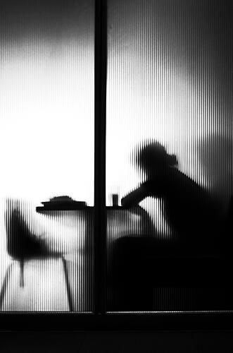 Person Behind Textured Glass Art Print by Parole Kim
