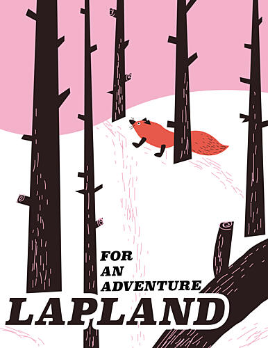 Lapland Fox Winter Forest Art Print