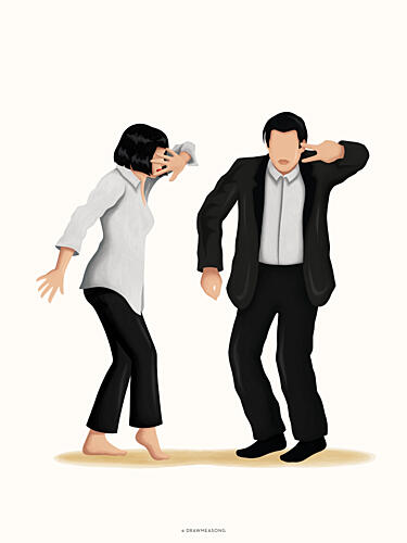 Retro Dance Partners Pop art reproduction