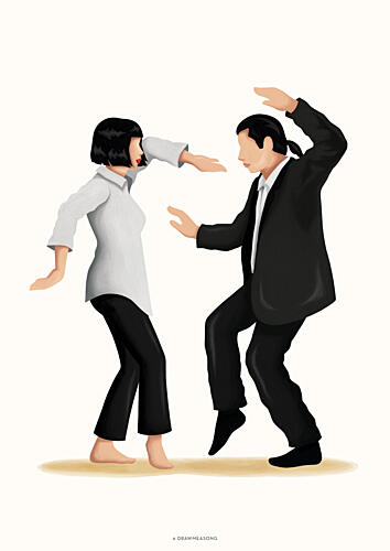Stylized Dance Partners Dance Print