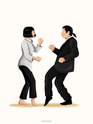 Iconic Dance Partners Pop art reproduction