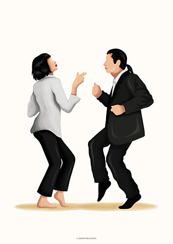 Dynamic Dance Duo Dance Print