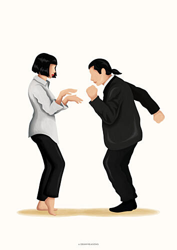 Retro Dance Partners Pop art reproduction