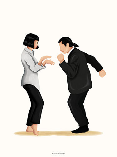 Classic Dance Duo Pop art reproduction