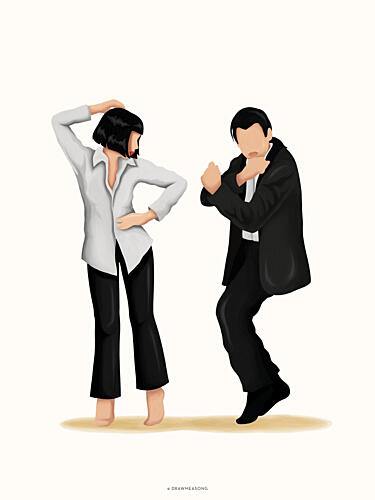 Retro Dance Couple Pop art reproduction