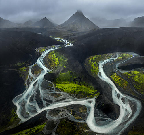 Dramatic River Valley Art Print