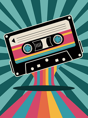 Retro Cassette Groove Pop art reproduction
