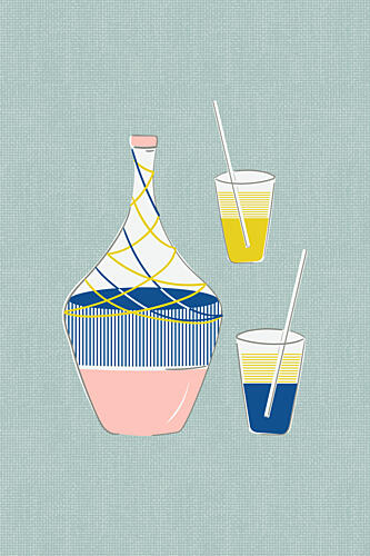 Refreshing Drinks Illustration Still Life Print