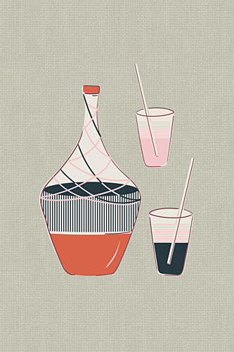 Midcentury Modern Drinks Still Life Print