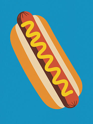 Classic Hot Dog Pop art reproduction