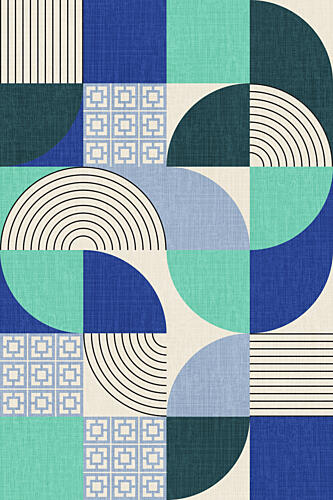 Blue Green Geometry Art Print