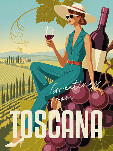 Tuscan Wine Country Style Art Print