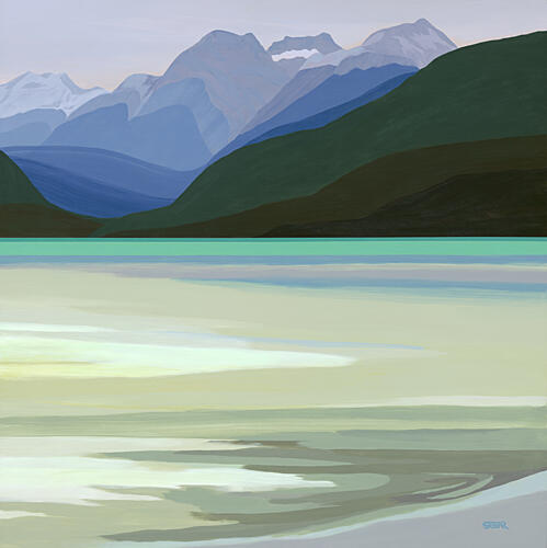 Mountain Lake Reflections Art Print by Angela Seear