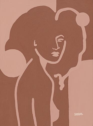 Minimalist Nude Woman Art Print by Angela Seear