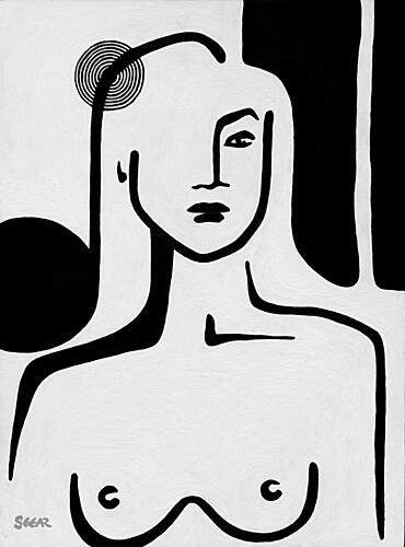 Minimalist Nude Portrait Art Print by Angela Seear