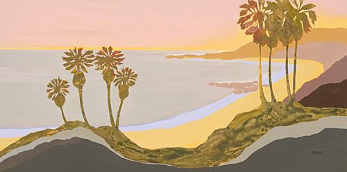 Serene Palm Beach Art Print by Angela Seear