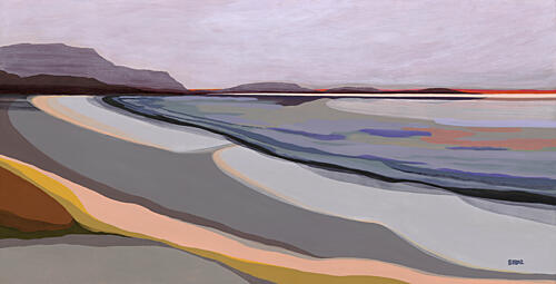 Serene Abstract Coast Art Print by Angela Seear