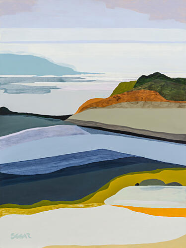 Abstract Coastal Landscape Art Print by Angela Seear
