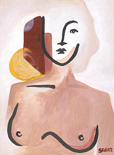 Serene Abstract Woman Art Print by Angela Seear