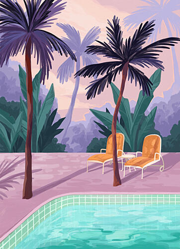 Two Sunbeds Art Print