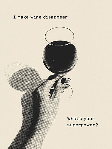 Retro Wine Drink Art Print