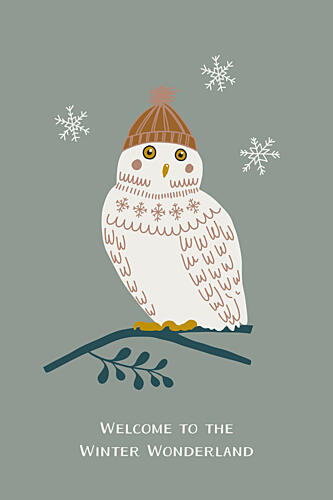Cozy Winter Owl Art Print