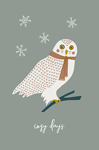 Cozy Winter Owl Art Print
