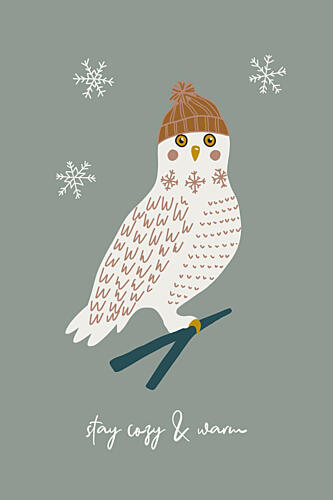 Cozy Winter Owl Art Print