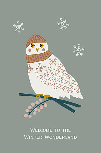 Cozy Winter Owl Art Print