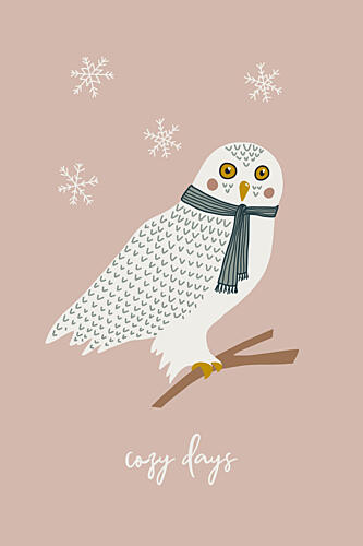 Cozy Winter Owl Art Print