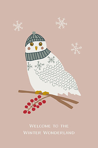 Cozy Winter Owl Art Print